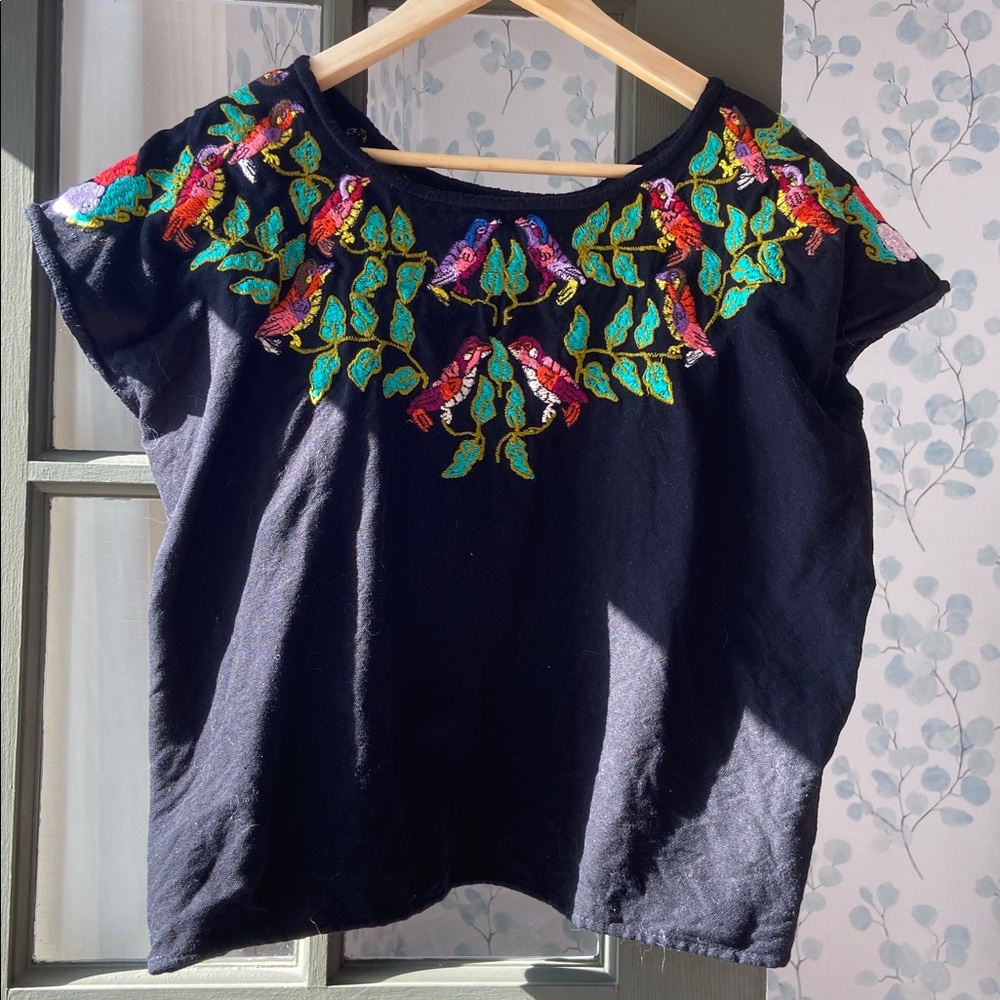 Carolina K. Hand- Embroidered Bird Top Size Large